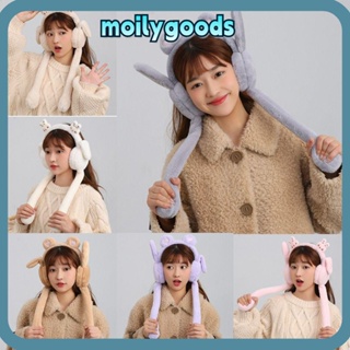 Moilyhd ที่ปิดหูกันหนาว ผ้ากํามะหยี่ขนนิ่ม รูปหูกระต่ายน่ารัก ให้ความอบอุ่น ของเล่นสําหรับเด็ก