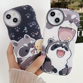 เคสโทรศัพท์มือถือซิลิโคน TPU ป้องกันเลนส์กล้อง ลายการ์ตูนแรคคูนน่ารัก สําหรับ Xiaomi Redmi Note 12 4G 5G 11 10 Pro 5G 12C 10T 10C 10A A1