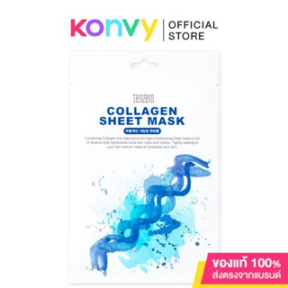 TENZERO Collagen Sheet Mask 25ml เท็นซีโร่ แผ่นมาสก์หน้า สูตรคอลลาเจน.