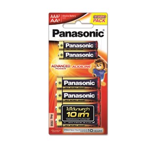 Panasonic ถ่านอัลคาไลน์ AA+AAA (แพ็ค6ก้อน) K-KJL6TA