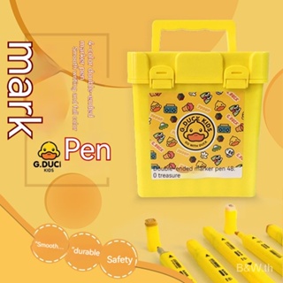 Hello Little Yellow Duck Mark Pen ปากกามาร์กเกอร์ แบบพกพา ชุดปากกามาร์กเกอร์ ของแท้ ปากกาสีน้ําแห้งเร็ว สําหรับเด็ก DXEM