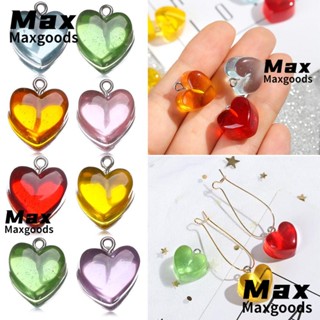 Maxg ต่างหูเรซิ่น รูปหัวใจ สีแคนดี้ แฟชั่น 10 ชิ้น