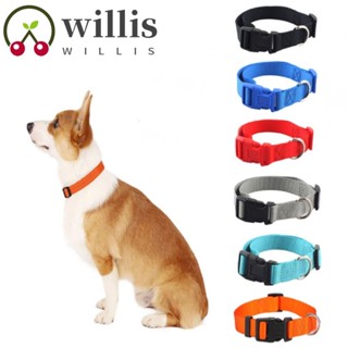 Willis ปลอกคอไนล่อน ป้องกันการสูญหาย ปรับได้ ทนทาน หลากสี สําหรับสัตว์เลี้ยง สุนัข แมว