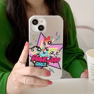 เคสโทรศัพท์มือถือแบบนิ่ม ชุบไฟฟ้า ลาย The Powerpuff Girls น่ารัก หรูหรา แฟชั่น สําหรับ IPhone 11 12 13 14 15 Pro Max