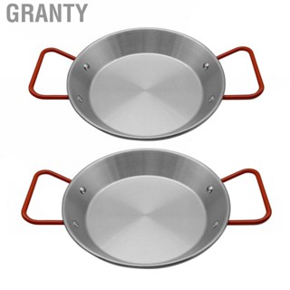 Granty Cooking Paella Pan  Multi Functional Thickened Prevent Scalding Seafood Rice Pot Fall Resistant Even Heating with Dual Handle for Snack Fried Chicken