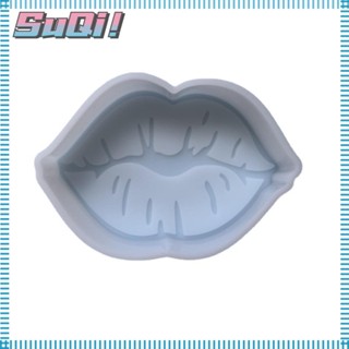 Suqi แม่พิมพ์ซิลิโคนเรซิ่น รูปริมฝีปาก ขนาด 12.1*8.6*3 ซม. สีขาว สําหรับทําเบเกอรี่