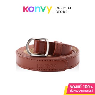 Konvy PU Leather Belts เข็มขัดสำหรับผู้หญิง สีน้ำตาลอ่อน.