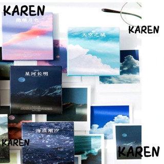 Karen สติกเกอร์ ลายภูเขา ป่า หลากสี สําหรับตกแต่งสมุดภาพ DIY 4 กล่อง