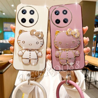 เคสโทรศัพท์มือถือ แบบนิ่ม ลาย KT พร้อมกระจก และสายคล้อง สําหรับ Realme11 RealmeC51 Realme 11 C51 NFC 4G 5G 2023