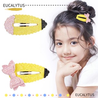 Eutus กิ๊บติดผม รูปโบว์ น่ารัก สีเหลือง สีชมพู สไตล์ฝรั่งเศส สําหรับเด็กผู้หญิง นักเรียน ของขวัญ 3 4 ชิ้น