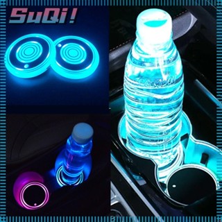 Suqi ฝาครอบไฟ LED หลากสี สําหรับตกแต่งรถยนต์ 2 ชิ้น