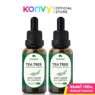 เซรั่มทีทรี แพ็คคู่ Freshment Tea Tree Advanced Serum [30gx2pcs] สูตรเข้มข้น เนื้อบางเบา ช่วยลดกลไกการเกิดสิว 5 ขั้น...