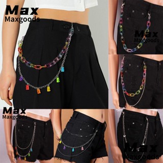 Maxg สายโซ่คาดเอว สีแคนดี้ ร็อค พวงกุญแจ พังก์ พังก์ เครื่องประดับ ฮิปฮอป พวงกุญแจโซ่