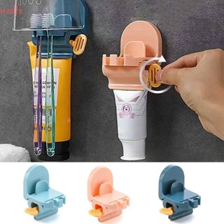 Nedfs เครื่องบีบยาสีฟัน หลอดพลาสติก สีชมพู สีน้ําเงินเข้ม ที่วางแก้วแปรงสีฟัน อเนกประสงค์ ติดผนัง 3 in1 ไม่ต้องเจาะผนัง สําหรับบ้าน