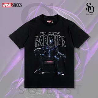 SO.BEST เสื้อยืดมาร์เวล Marvel Black Panther  ลิขสิทธิ์แท้ / ผ้าสีดำสกรีนหน้า