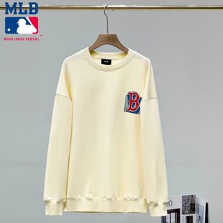 【 ขายดี พร้อมส่ง 】 MLB100% เสื้อกันหนาวลําลอง แขนยาว คอกลม พิมพ์ลาย สไตล์มินิมอล สําหรับผู้หญิง