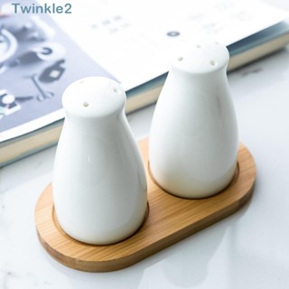 Twinkle ขวดเครื่องปรุงรส พริกไทย เซรามิค สีขาว ทําความสะอาดได้ สําหรับห้องครัว