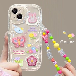 เคสโทรศัพท์มือถือ Tpu นิ่ม ขอบโค้ง ลายดอกทิวลิป ผีเสื้อ 3D พร้อมสร้อยข้อมือ สําหรับ Infinix Hot 20i 30i 8 9 20 12 30 10