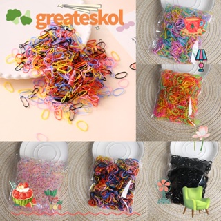 Greateskol 500 ชิ้น ยางรัดผม, ยางรัดผม แบบใช้แล้วทิ้ง, เครื่องประดับผม ที่มีสีสัน ขนาดเล็ก ยืดหยุ่น ยางรัดผม สาว ๆ