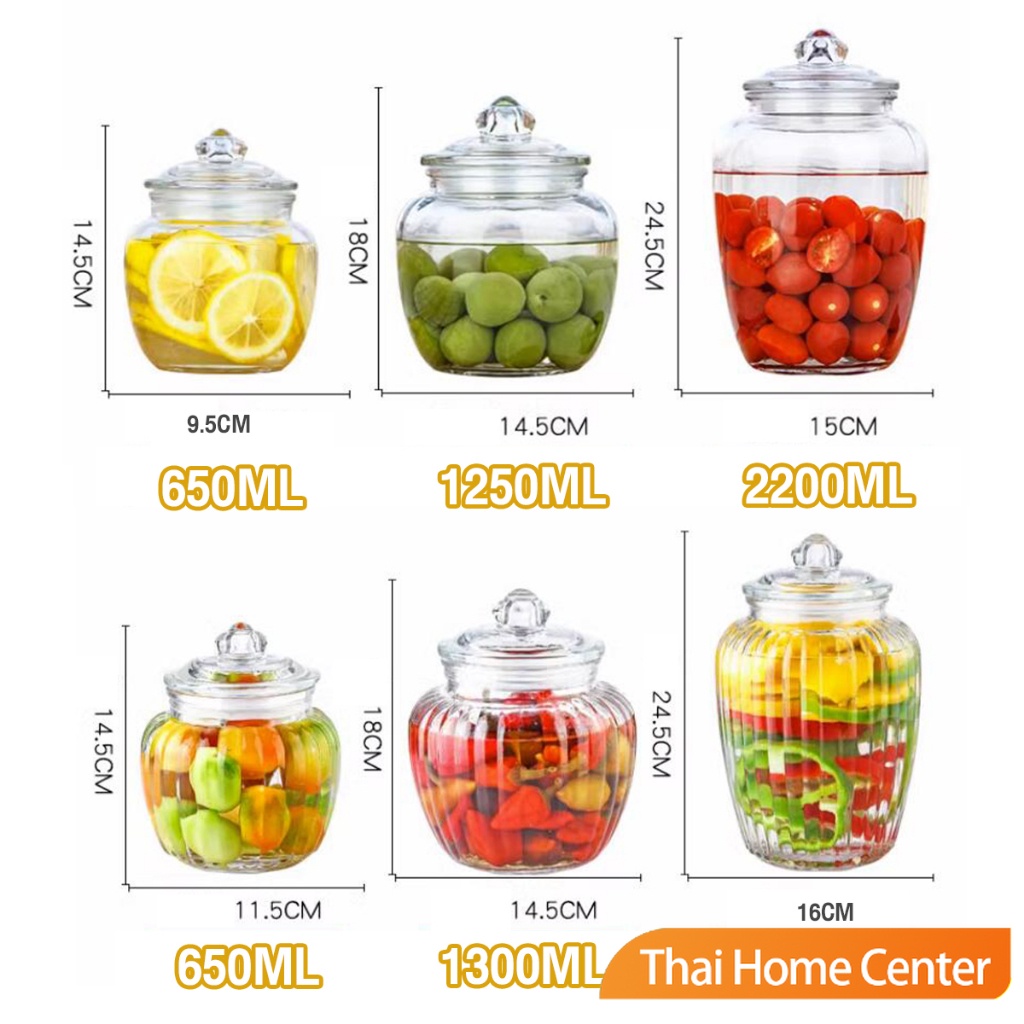 โหลแก้วใหญ่ ใส กระปุกหัวไชเท้าดอง ฝาปิดผนึกได้ดี สวยๆ โถใส่ดองเหล้า/น้ำจิ้ม/ใส่ยา ผักผลไม้หมัก glass canister - รูปที่ 7