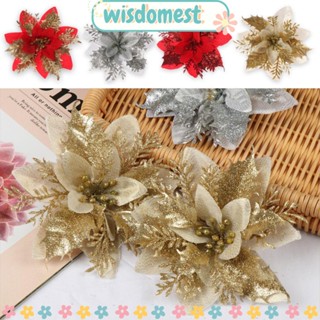 WISDOMEST กลิตเตอร์ประดิษฐ์ 14 ซม. ของขวัญคริสต์มาส สําหรับตกแต่งบ้าน DIY 5 ชิ้น