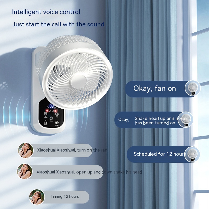 พัดลมติดผนัง ควบคุมระยะไกล ไร้การเจาะรู เสียง สําหรับแขวนผนัง โต๊ะ พัดลม การไหลเวียนของอากาศ ห้องครัว ห้องน้ํา พัดลมขนาดเล็ก ในครัวเรือน (พร้อมส่ง)