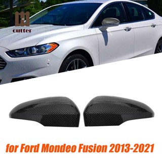 ฝาครอบกระจกมองหลังรถยนต์ คาร์บอนไฟเบอร์ ABS อุปกรณ์เสริม สําหรับ Ford Mondeo Fusion 2013-2021 1 คู่