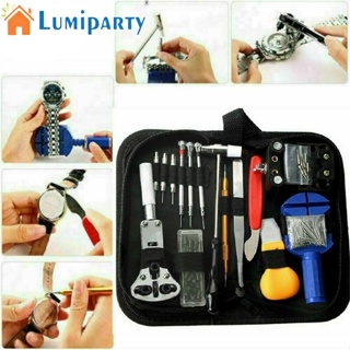 Lumiparty ชุดเครื่องมือซ่อมนาฬิกาข้อมือ แบบพกพา ปรับได้ พร้อมกล่อง 147 ชิ้น