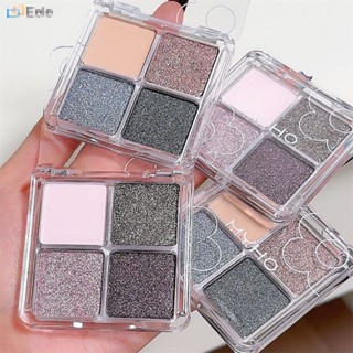 MYHO อายแชโดว์ Fourcolor Eyeshadow Palette Affordable Student Party Glitter ใน Earthy Grey Pink Beauty Sparkling Makeup Eyeshadow Palette ยอดนิยมของนักเรียน งดงามอย่างสวยงาม (จัดส่งในวันนี้)