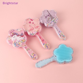 Brightstar หวีเสียบผม รูปดอกไม้ การ์ตูนน่ารัก สีสันสดใส แบบพกพา หวีเบาะลม ป้องกันผมพันกัน ใหม่