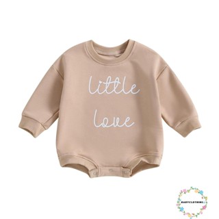 Babyclothes- ชุดบอดี้สูท รอมเปอร์ แขนยาว คอกลม พิมพ์ลายตัวอักษร สําหรับเด็กทารกแรกเกิด เด็กผู้ชาย เด็กผู้หญิง