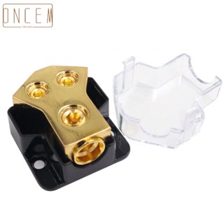 【ONCEMOREAGAIN】1PCS 2-Way Distribution Block Power/Ground Splitter For Car Audio 0-4 AWG