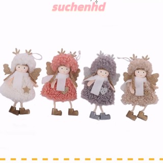 Suchenhd 2 ชิ้น คริสต์มาส จี้ ตุ๊กตา อุปกรณ์งานเลี้ยง ของขวัญสําหรับเด็ก เดสก์ท็อป ตกแต่งบ้าน ขนแกะ ของเล่นตุ๊กตา