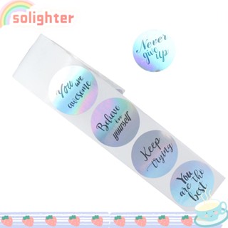 SOLIGHTER สติกเกอร์ฉลากแรงบันดาลใจ สีรุ้ง สําหรับติดตกแต่งโทรศัพท์มือถือ 600 ชิ้น