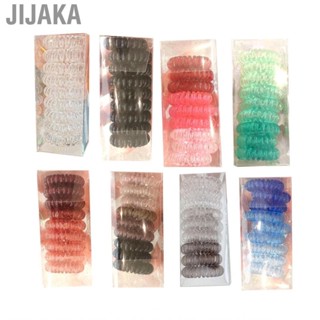 Jijaka Elastic Coil Hair Ties Phone Cord Shaped Comfortable Wear Spiral for Girls