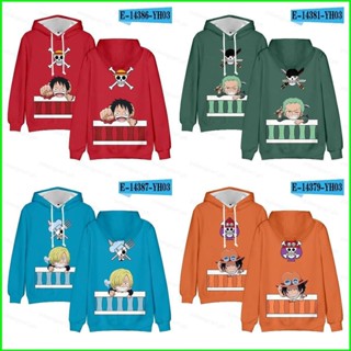 เสื้อกันหนาวลําลอง แขนยาว มีฮู้ด ลายการ์ตูนอนิเมะ One Piece 3d แฟชั่นสําหรับผู้ชาย และผู้หญิง