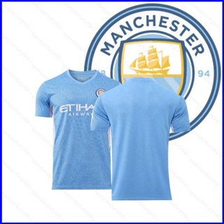 เสื้อกีฬาแขนสั้น ลายทีมฟุตบอล Premier League Manchester City GP1 21-22 ชุดเยือน สําหรับผู้ชาย และผู้หญิง PG1