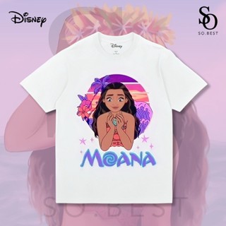 SO.BEST เสื้อยืดดิสนีย์ MOANA สกรีนหน้า-หลัง ผ้าสีขาว ลิขสิทธิ์แท้ Disney