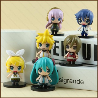 Ns2 โมเดลฟิกเกอร์ Hatsune Miku Luca Len Rin Meiko Kaito Q Version SN2 6 ชิ้น สําหรับเด็ก