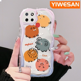 เคสโทรศัพท์มือถือ ซิลิโคนใส กันกระแทก ลายการ์ตูนสัตว์น่ารัก สีครีม สําหรับ Realme C12 C15 C21 C25 C25s Narzo 20 Narzo 30A Narzo 50A