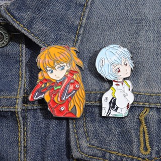 Eva เข็มกลัด Evangelion Ayanami Rei and Asuka โลหะ เครื่องประดับ สําหรับเพื่อน