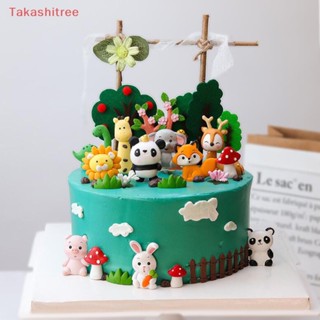 (Takashitree) ท็อปเปอร์เรซิ่น รูปสิงโต ลิง ต้นไม้ สําหรับตกแต่งเค้กวันเกิดเด็ก