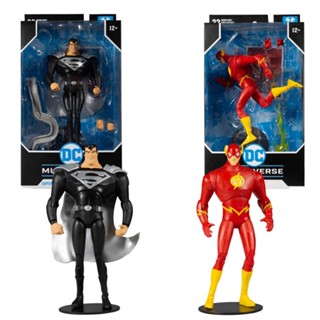 [BTF] ตุ๊กตาแอนิเมชั่น Mcfarlane Superman Flash DC ขยับได้ 23 ซม. สีดํา