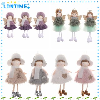 Lontime จี้ตุ๊กตาเด็กผู้หญิง สีม่วง สีเขียว สําหรับแขวนตกแต่งต้นคริสต์มาส