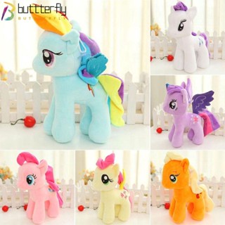 Buttterfly ตุ๊กตานุ่ม รูปการ์ตูนอนิเมะ My Little Pony PP สีรุ้ง ขนาด 25 ซม.