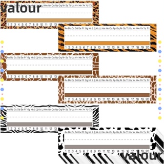 Valour ป้ายชื่อ ลายเสือดาว ทรงสี่เหลี่ยมผืนผ้า มีกาวในตัว 12x4 นิ้ว 60 ชิ้น 60 ชิ้น