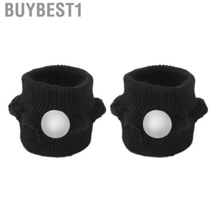 Buybest1 One Point Acupressure Wristband Reducing Stress Body  Black Promote Digestion Nylon for Outing