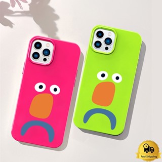 คู่เคสโทรศัพท์ สำหรับไอโฟน 11 12 13 14 15 Pro Max 7 8 Plus XR X XS MAX การแสดงออกที่น่าเศร้าอ่อนนุ่มทีพียูสีเยลลี่เปลือก