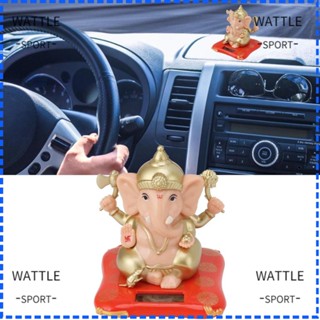Wattle รูปปั้นพระพิฆเนศพลาสติก รูปช้างนําโชค พลังงานแสงอาทิตย์ สําหรับตกแต่งบ้าน สํานักงาน