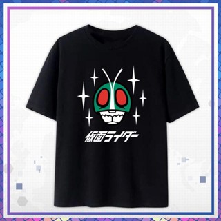 เสื้อผ้าMASKED RIDER → Anime KAMEN RIDER เสื้อยืดแขนสั้นย้อนยุคญี่ปุ่น ลำลองและสวมใส่สบาย พิมพ์ลาย